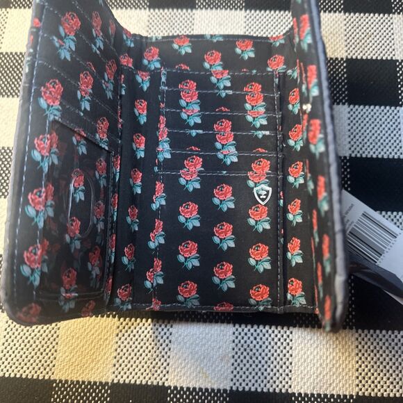 Vera Bradley Gray RFID Smartphone Wristlet‎ Accordion Wallet Roses NWT $89 - Picture 9 of 12